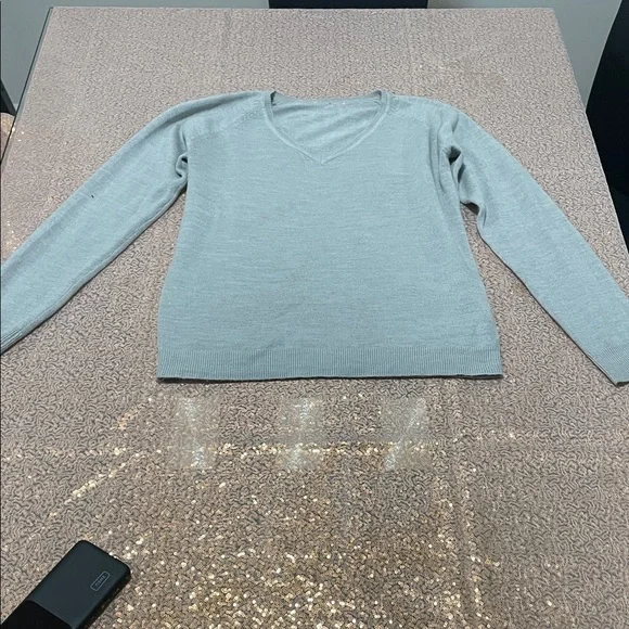 Light Gray V-Neck Sweater - Picture 1 of 6